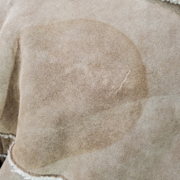 Women's GAP Suede Leather Sherpa Lined Jacket Y2K Size Large - Picture 11 of 17